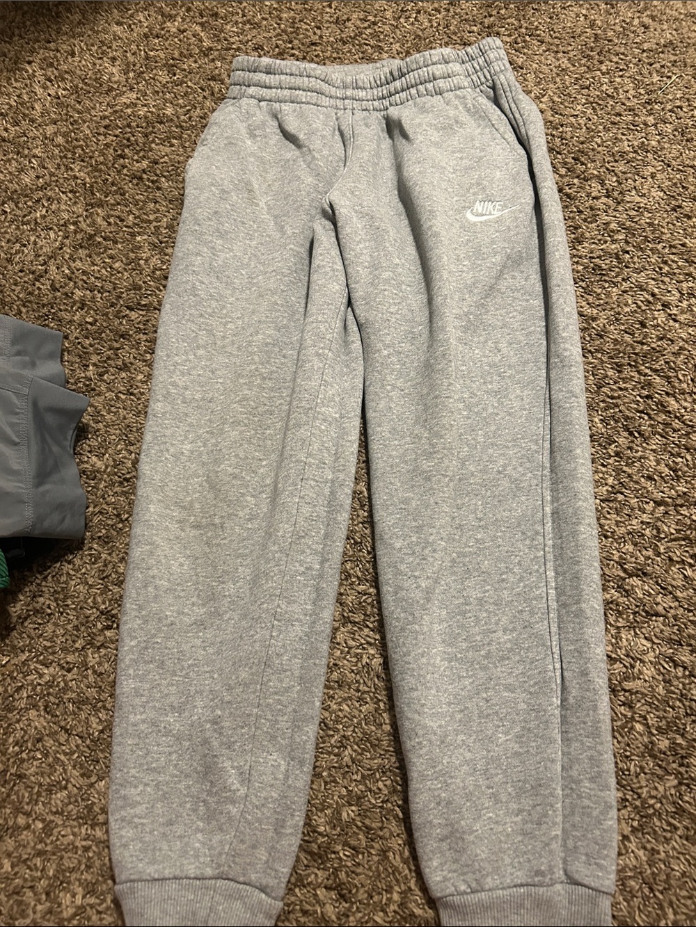 Nike Kids Gray Pull-On Joggers with Swoosh